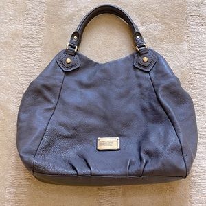 Marc by Marc Jacobs Gray Pebbled Leather Satchel | Slouchy Shoulder Bag | Large